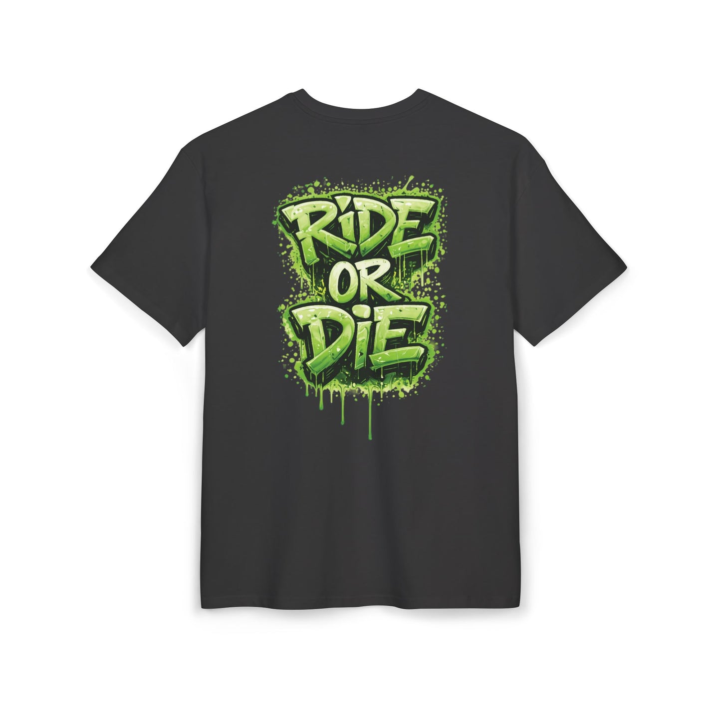 She Rides RideOrDie Oversized T-shirt Groen//Bikergirl T-shirt