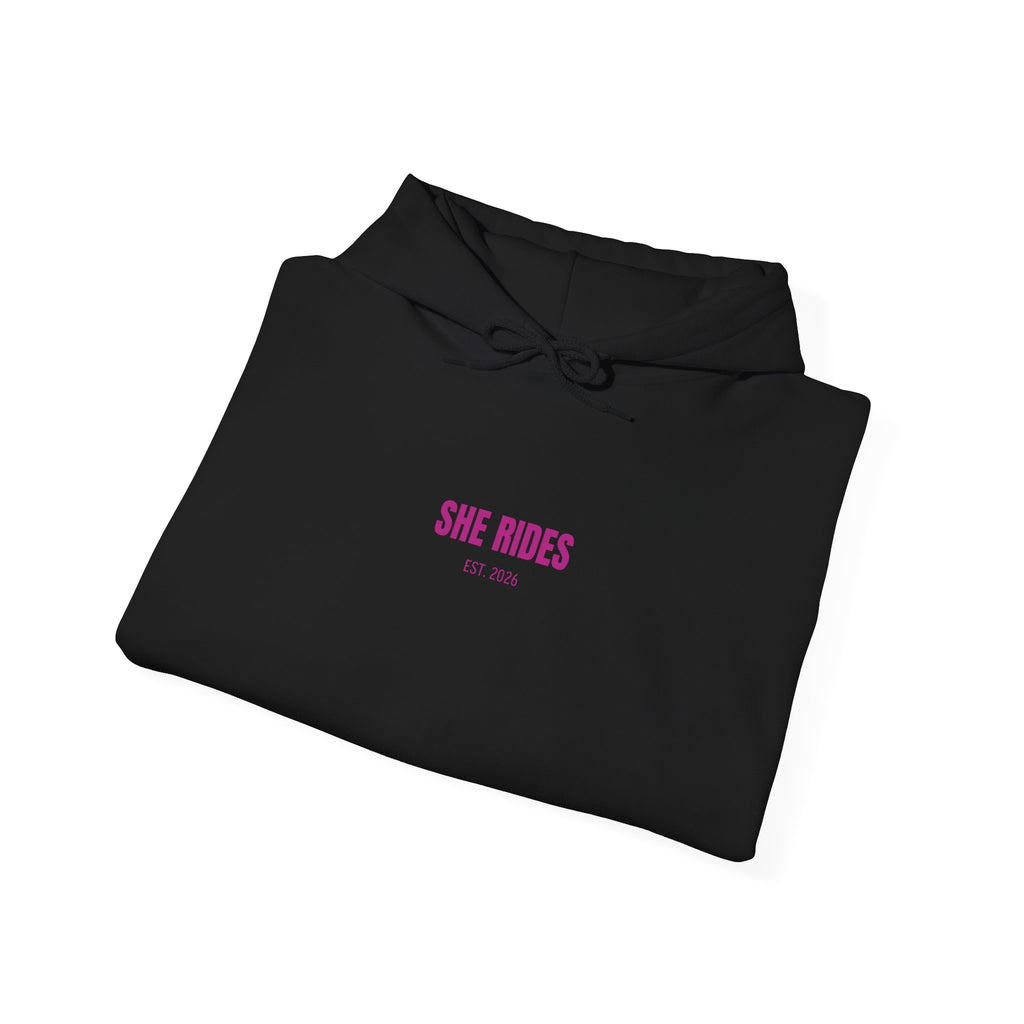 She Rides Basic Hoodie Roze