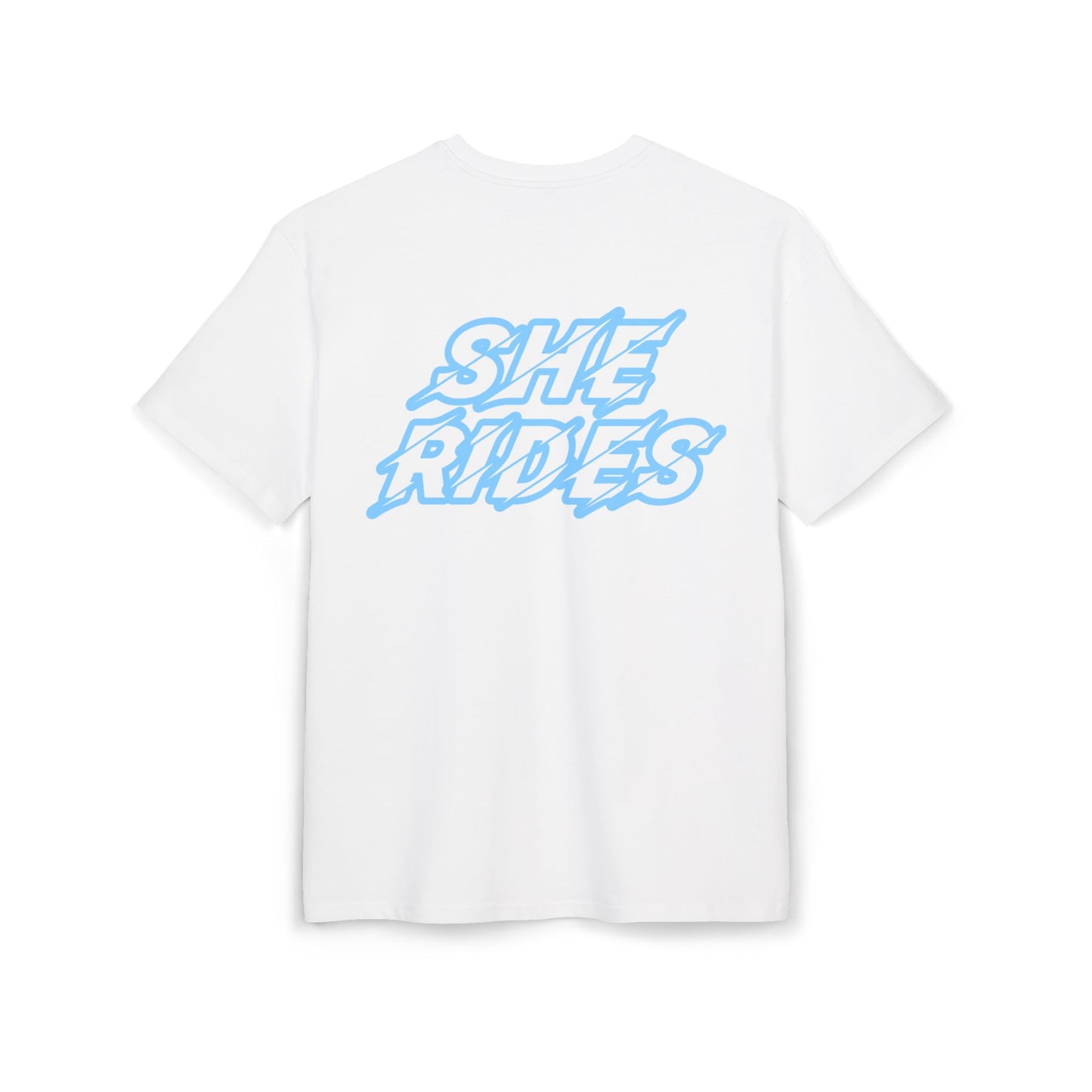 She Rides Oversized T-shirt Blauw//Bikergirl T-shirt