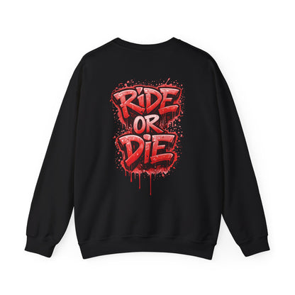 She Rides RidedOrDie Sweater Rood//Bikergirl Sweater