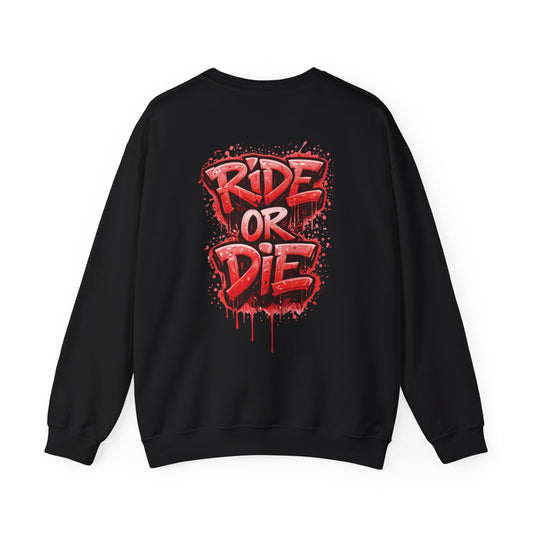 She Rides RidedOrDie Sweater Rood//Bikergirl Sweater