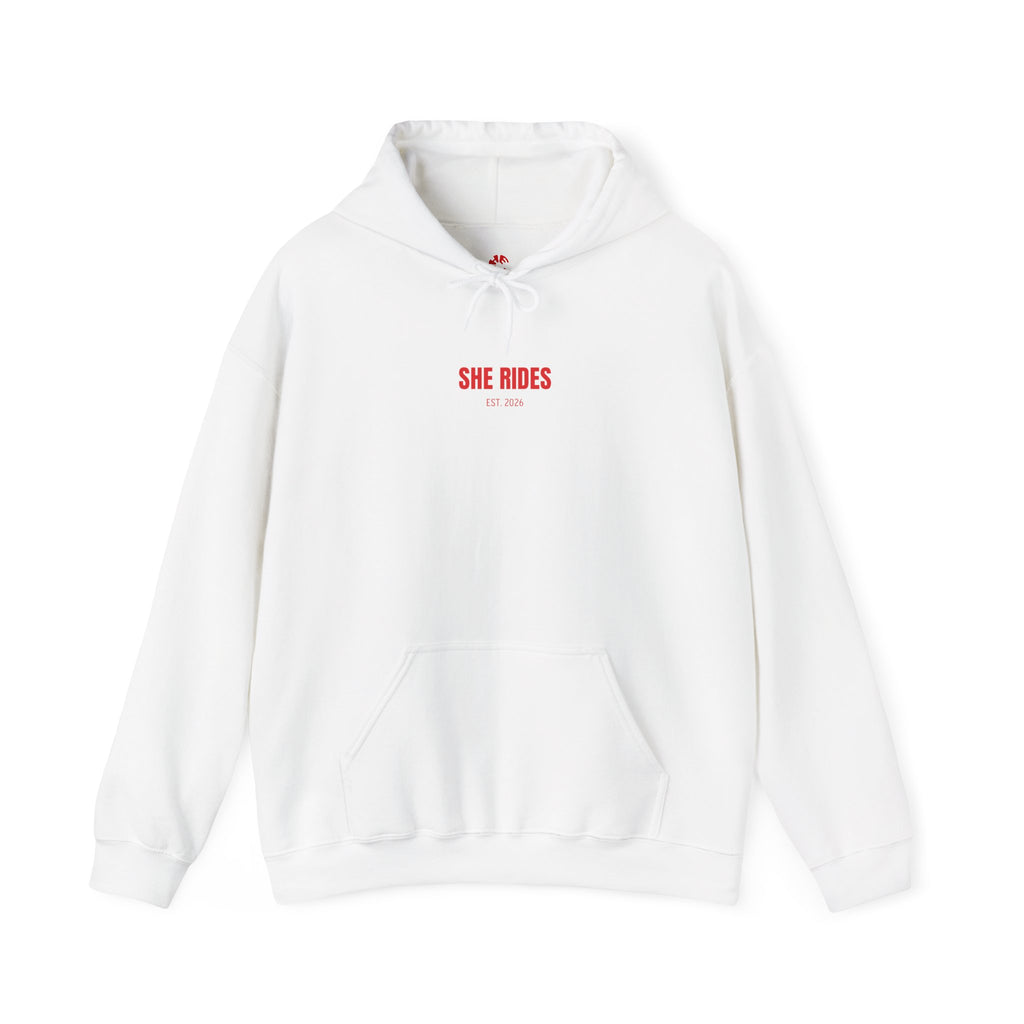She Rides RideOrDie Hoodie Rood
