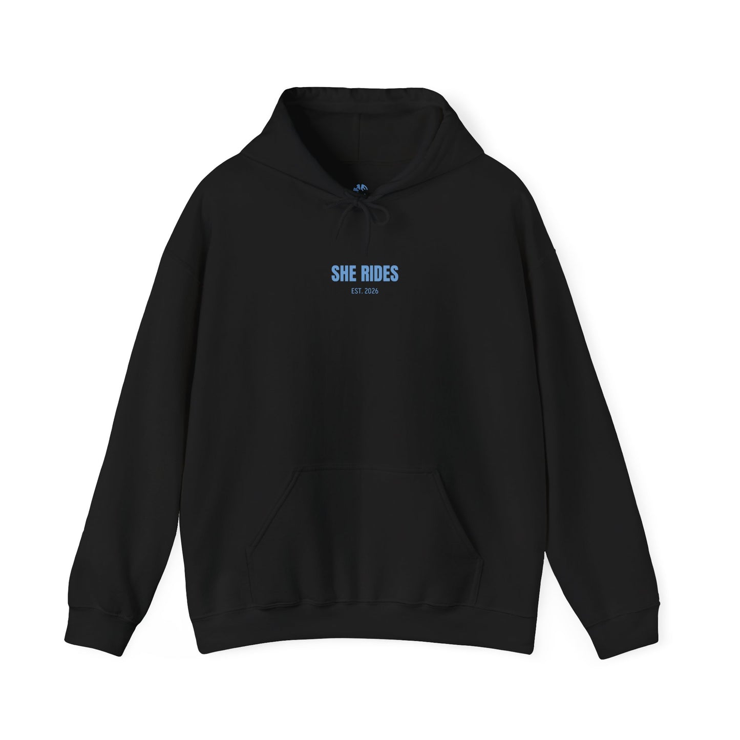 She Rides RideOrDie Hoodie Blauw//Bikergirl Hoodie
