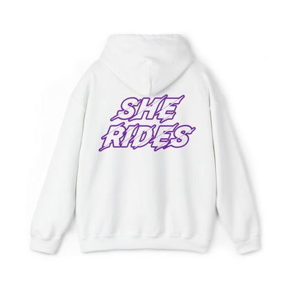 She Rides Original Hoodie Paars//Bikergirl Hoodie