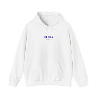 She Rides Basic Hoodie Blauw//Bikergirl Hoodie