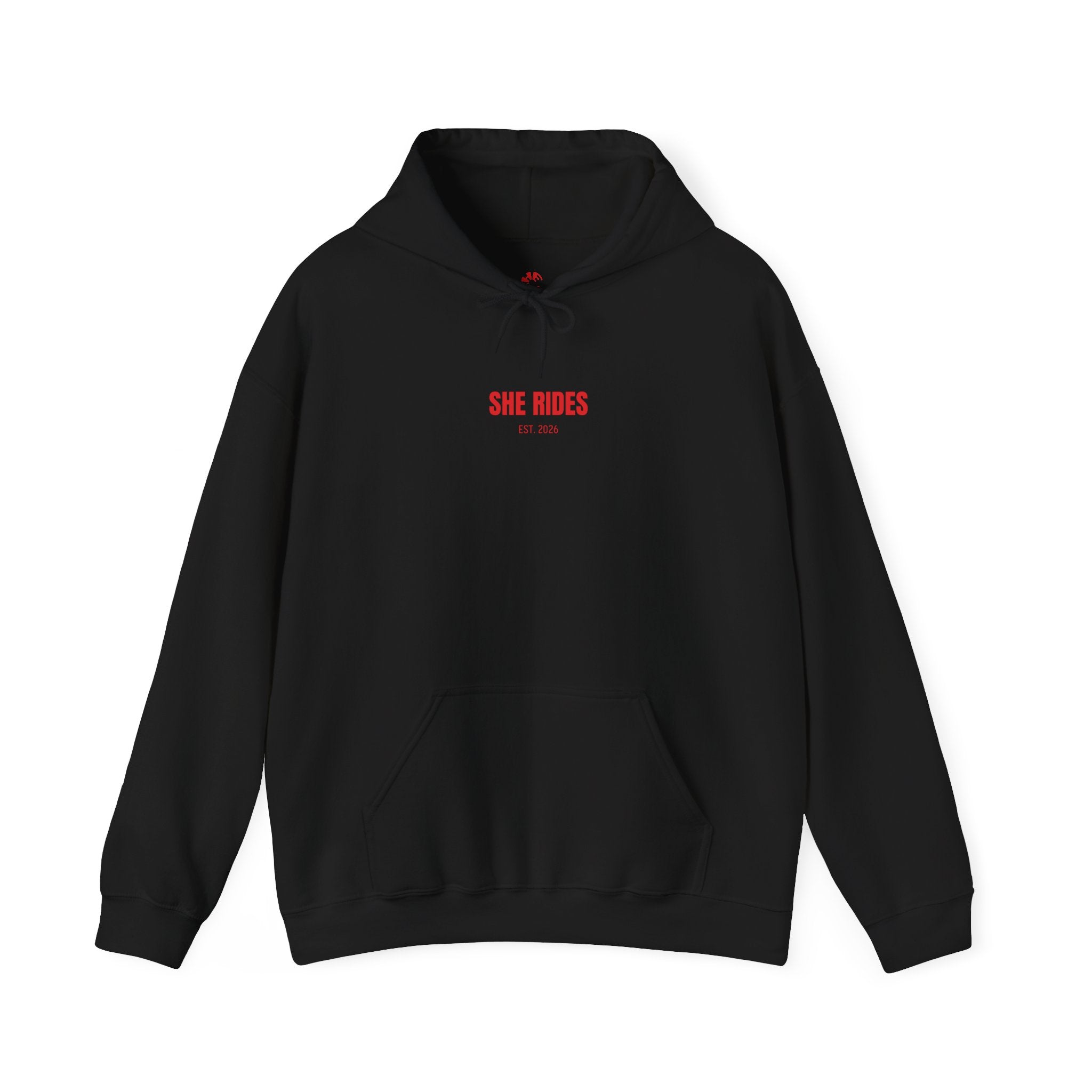 She Rides RideOrDie Hoodie Rood