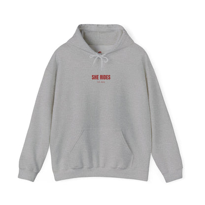 She Rides Basic Hoodie Rood//Bikergirl Hoodie