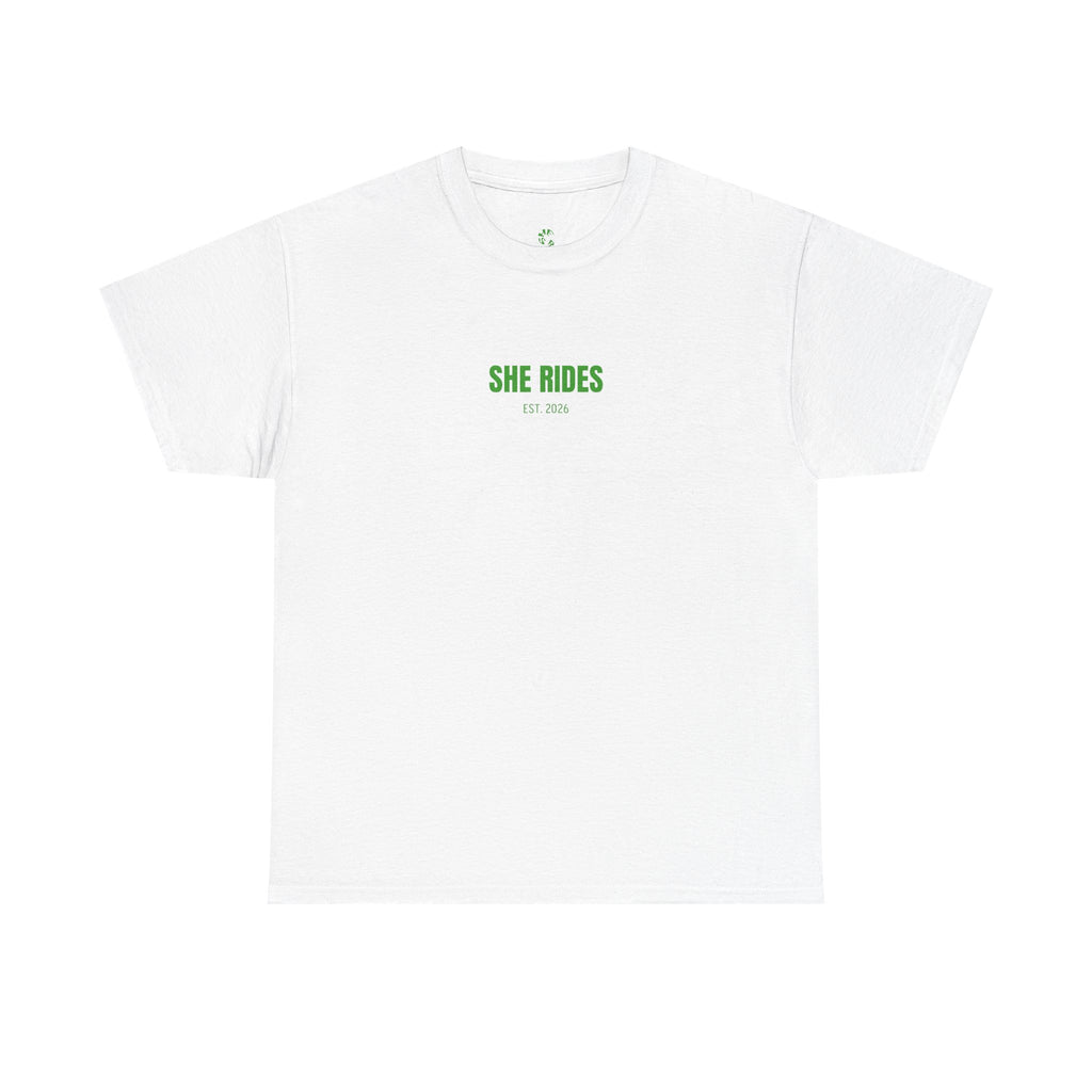 She Rides Basic T-shirt Groen