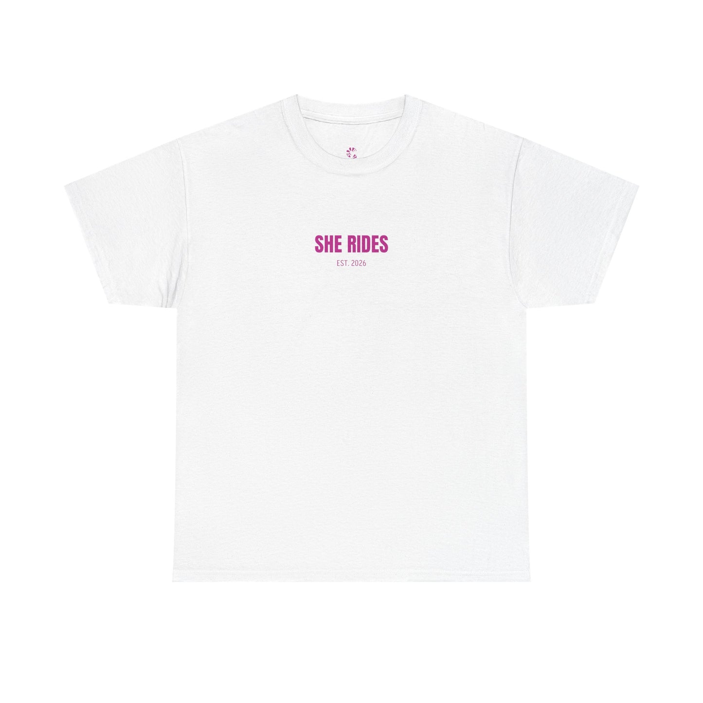 She Rides Basic T-shirt Roze//Bikergirl T-shirt