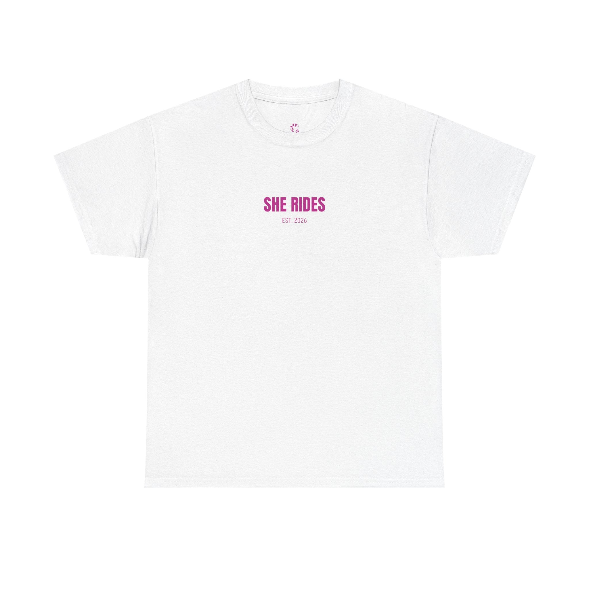 She Rides Basic T-shirt Roze