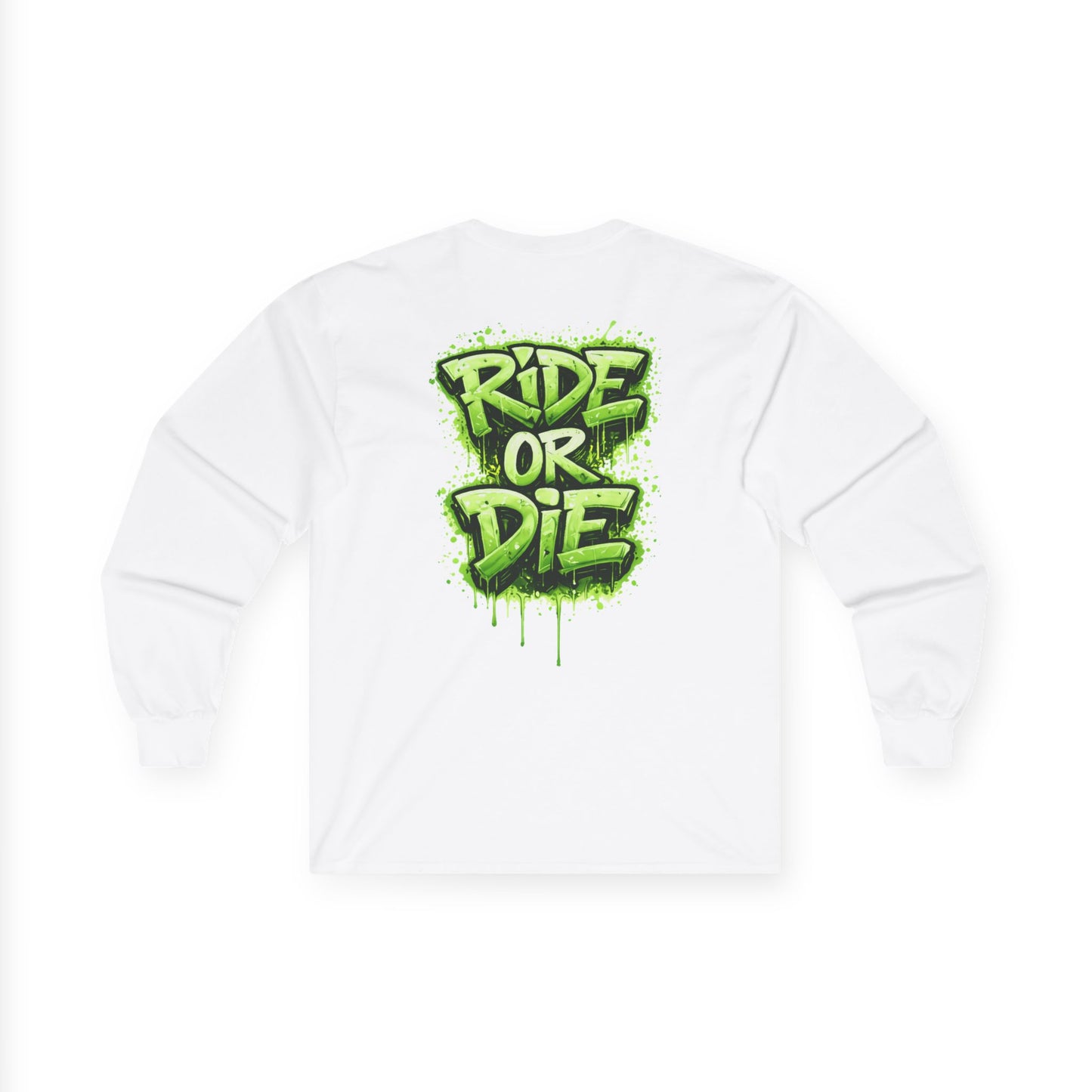 She Rides RideOrDie Long Sleeve Groen//Bikergirl Long Sleeve