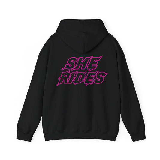 She Rides Original Hoodie Roze//Bikergirl Hoodie