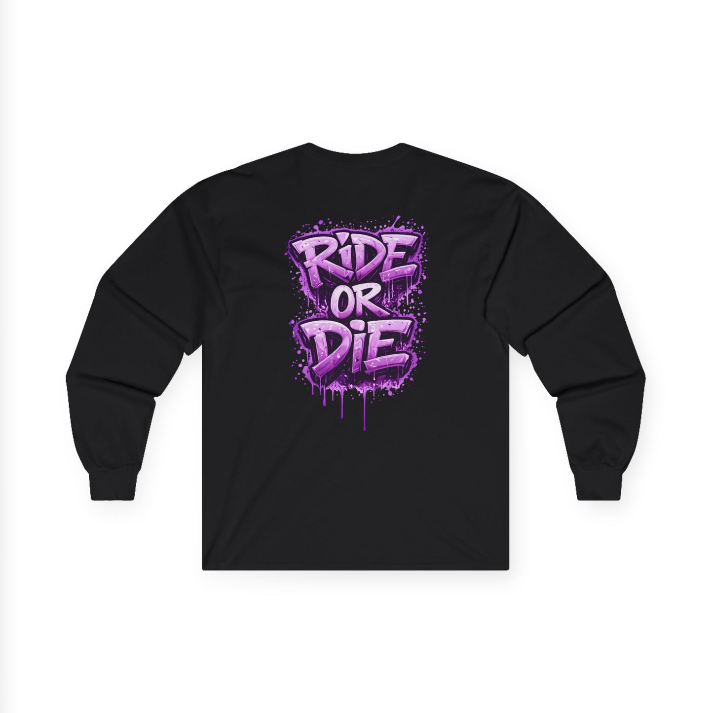 She Rides RideOrDie Long Sleeve Paars//Bikergirl Long Sleeve