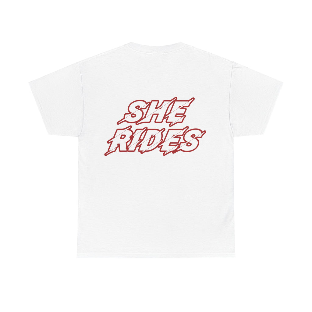 She Rides original T-shirt Rood