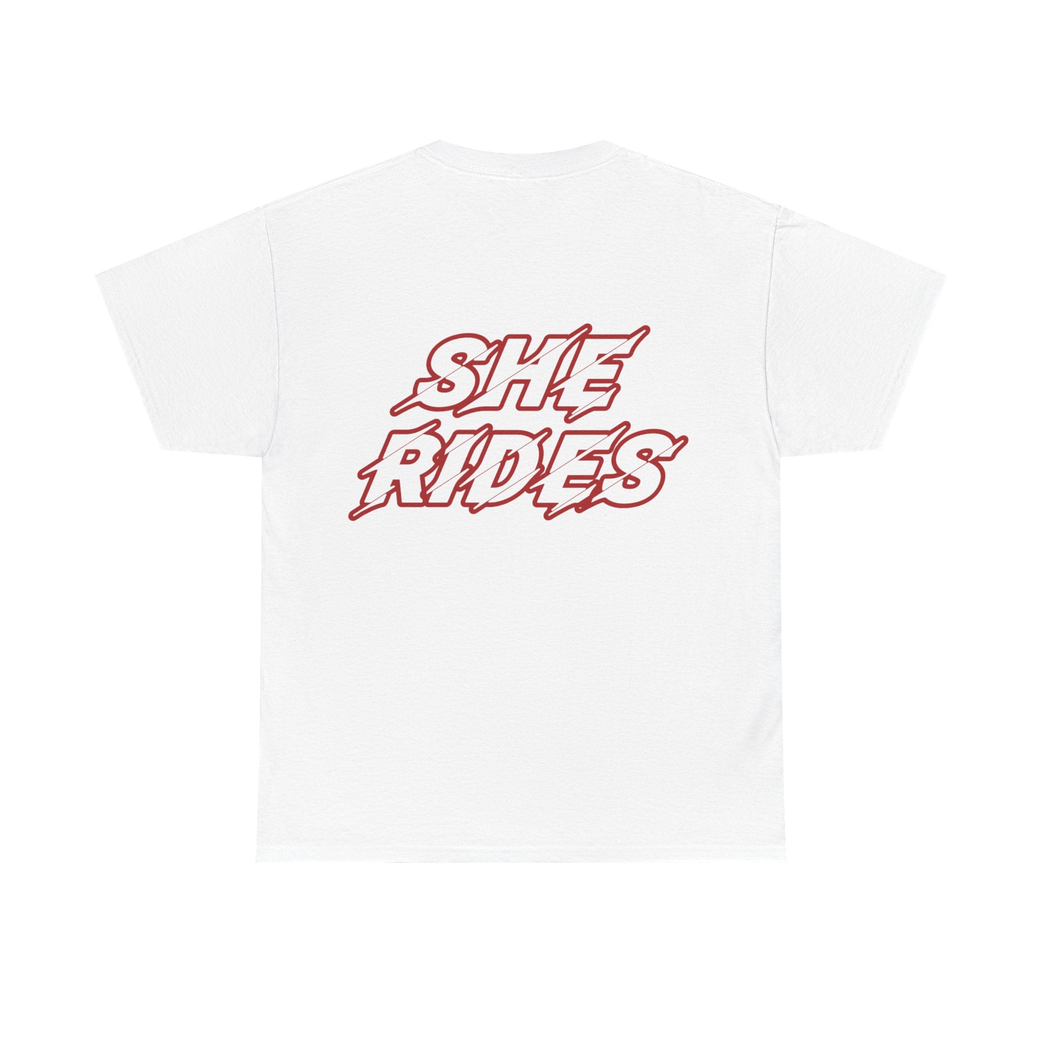 She Rides original T-shirt Rood