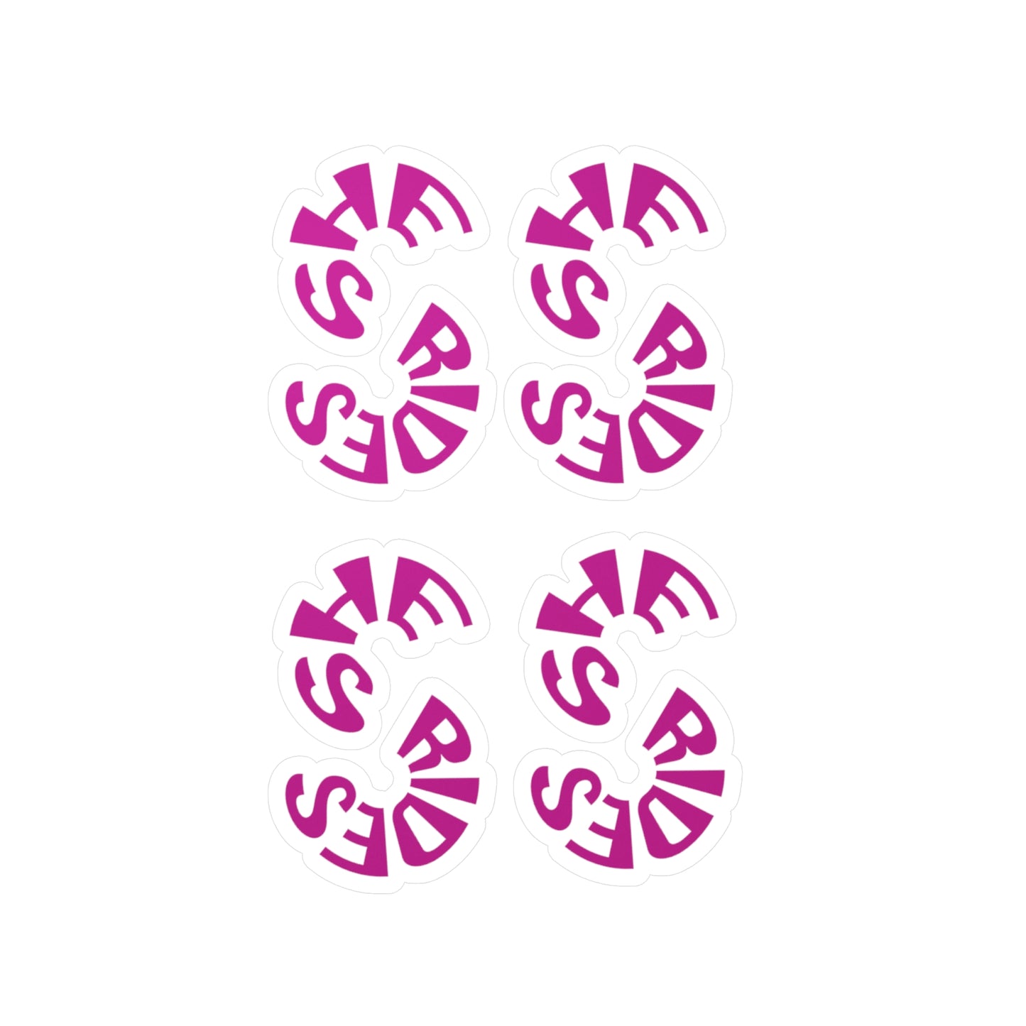 Stickers She Rides Roze logo Kiss-Cut Vinyl