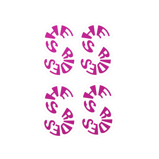 Stickers She Rides Roze logo Kiss-Cut Vinyl