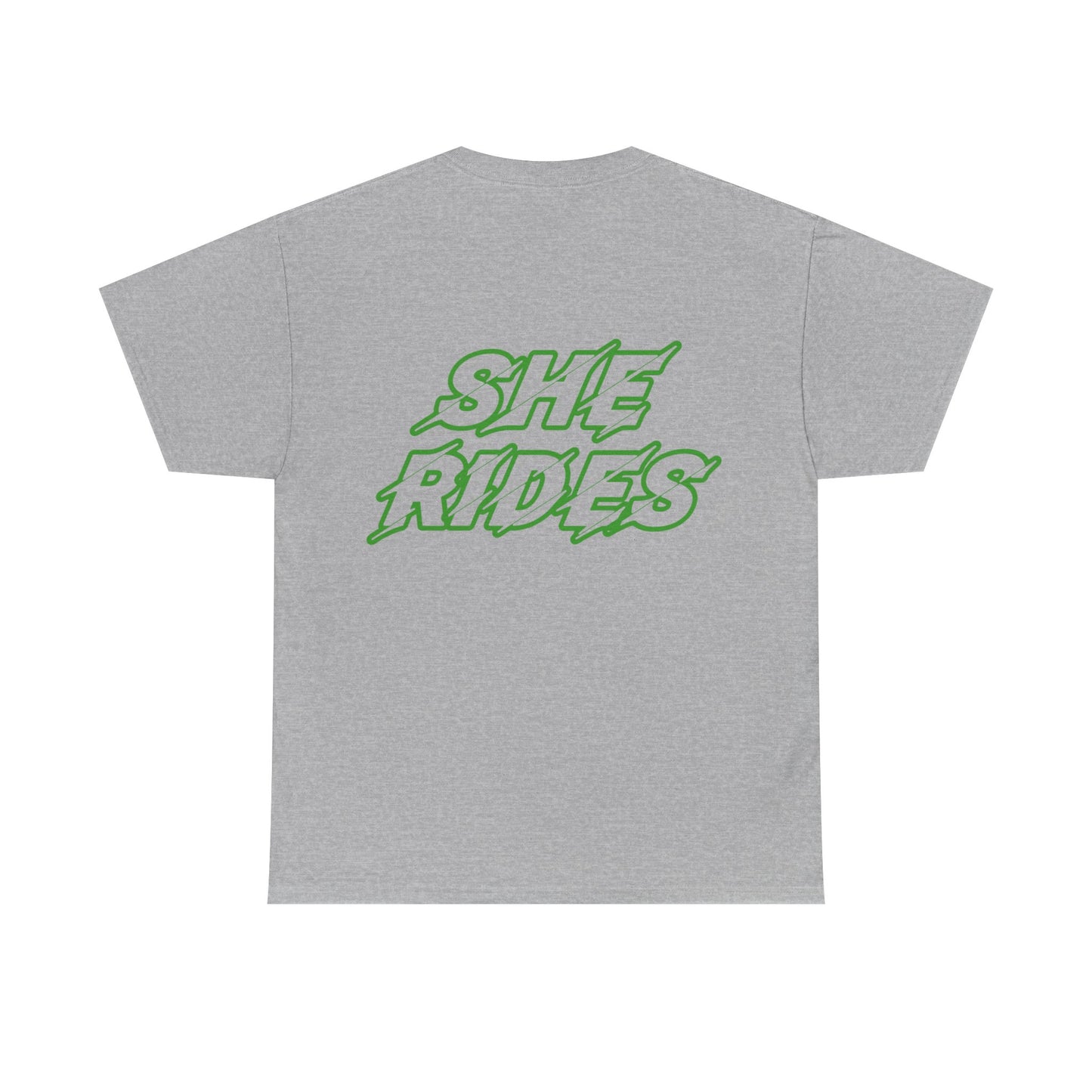 She Rides original T-shirt Groen//Bikergirl T-shirt