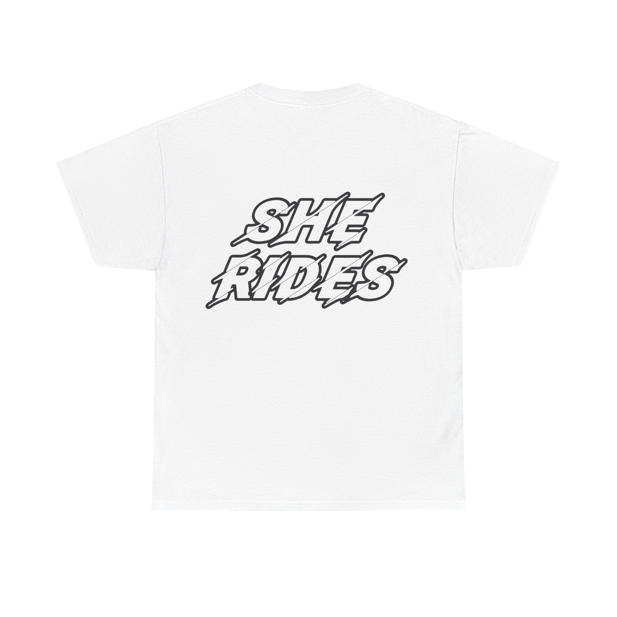 She Rides original T-shirt Zwart&Wit