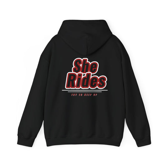 She Rides Hoodie Rood//Bikergirl Hoodie