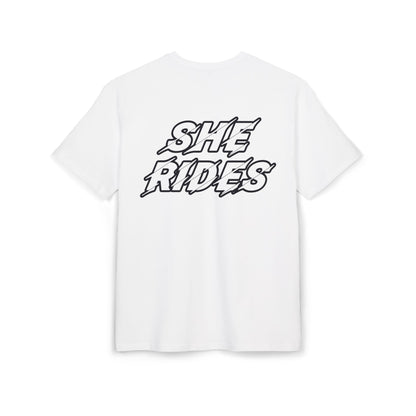 She Rides Oversized T-shirt Zwart&Wit//Bikergirl T-shirt