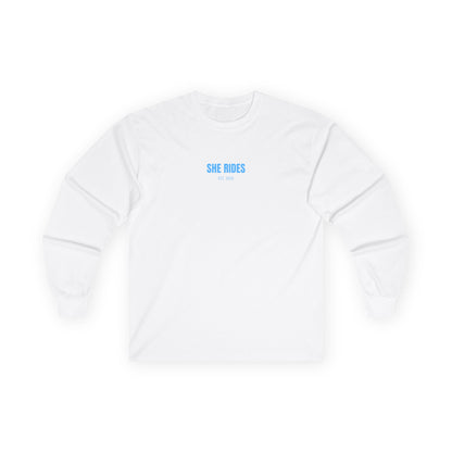 She Rides RideOrDie Long Sleeve Blauw//Bikergirl Long Sleeve