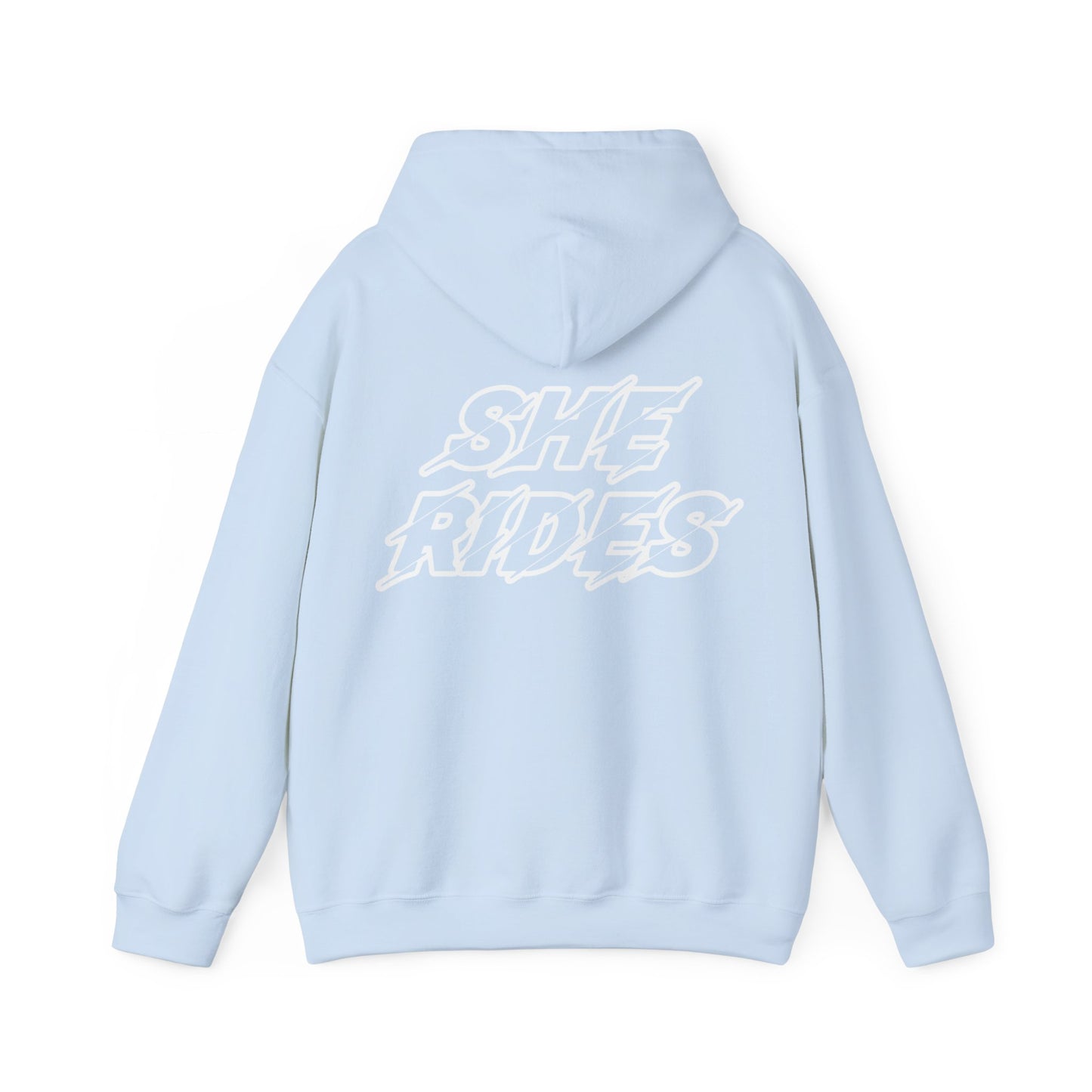 She Rides Original Hoodie Light Pink&Light Blue//Bikergirl Hoodie