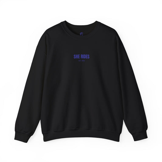 She Rides Basic Sweater Blauw//Bikergirl Sweater