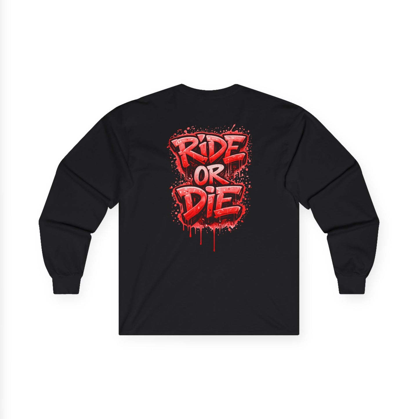 She Rides RideOrDie Long Sleeve Rood//Bikergirl Long Sleeve