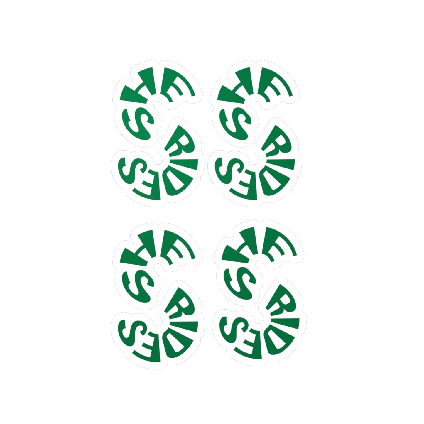 Stickers She Rides Groen logo Kiss-Cut Vinyl