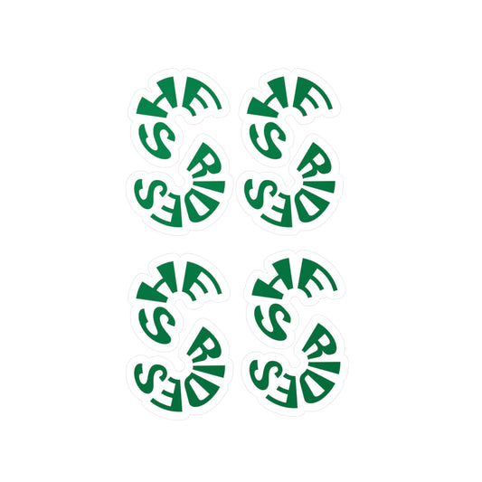 Stickers She Rides Groen logo Kiss-Cut Vinyl