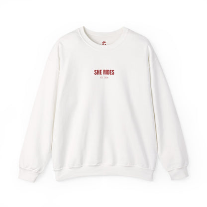 She Rides Basic Sweater Rood//Bikergirl Sweater