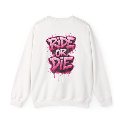 She Rides RideOrDie Sweater Roze//Bikergirl Sweater