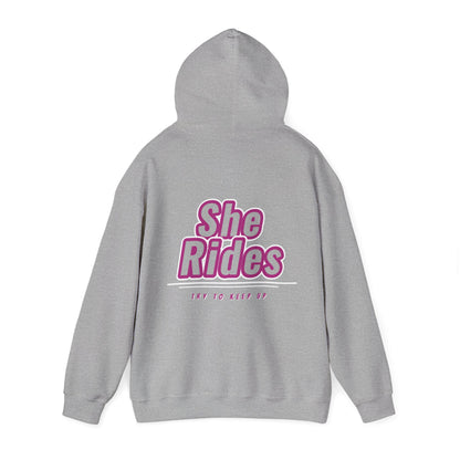 She Rides Hoodie Roze//Bikergirl Hoodie