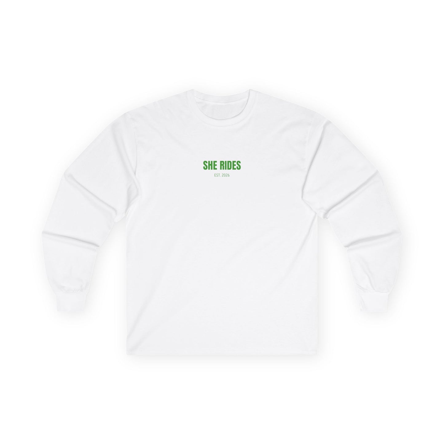 She Rides RideOrDie Long Sleeve Groen//Bikergirl Long Sleeve