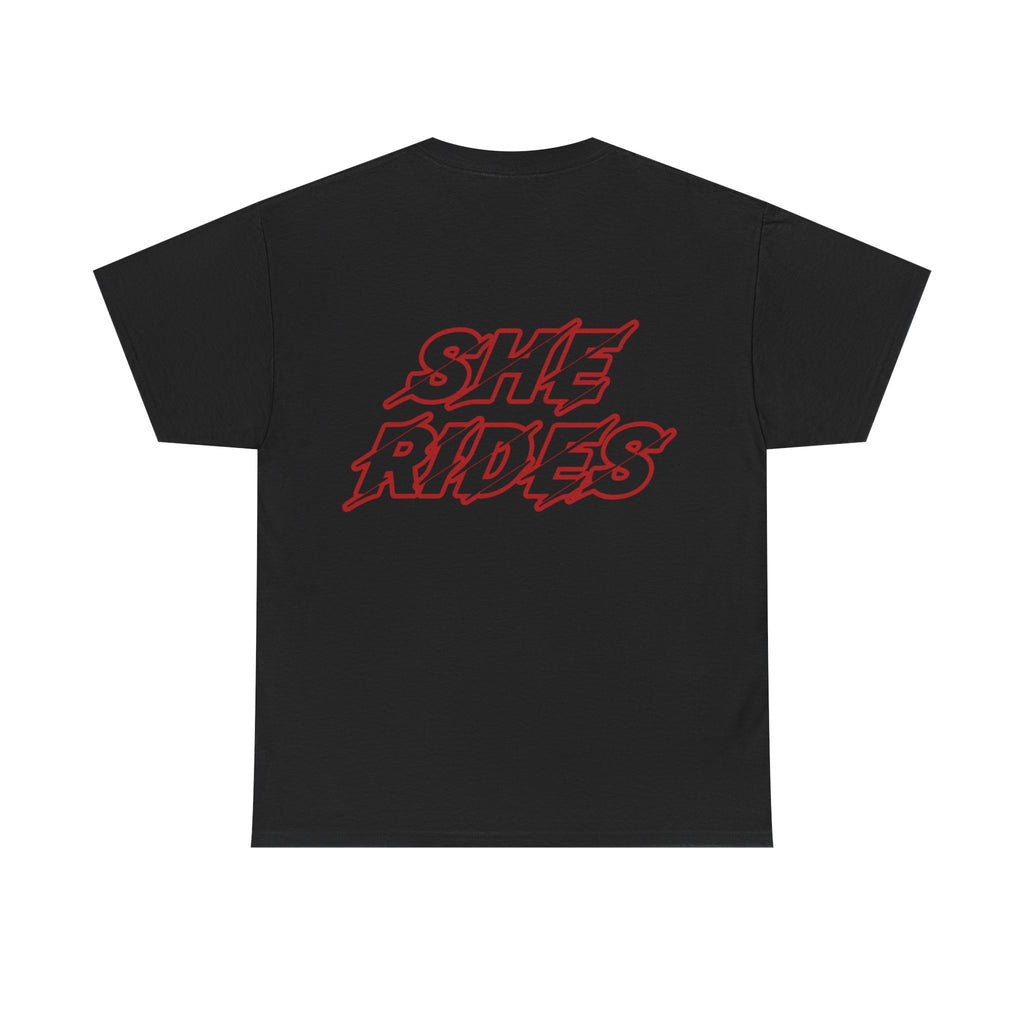 She Rides original T-shirt Rood
