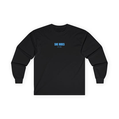 She Rides RideOrDie Long Sleeve Blauw//Bikergirl Long Sleeve