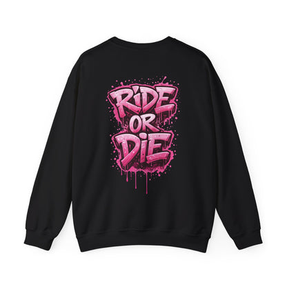 She Rides RideOrDie Sweater Roze//Bikergirl Sweater