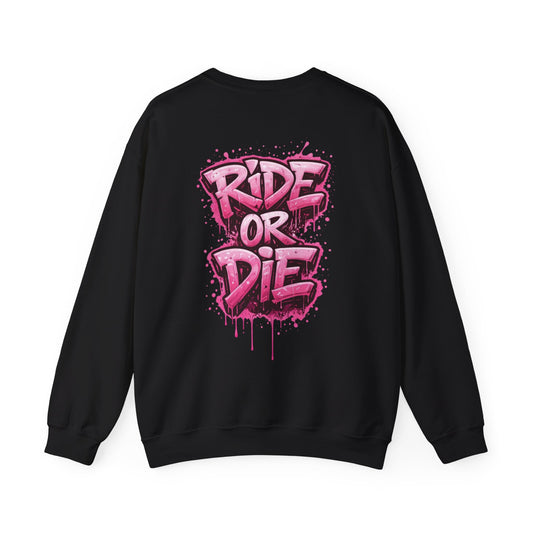 She Rides RideOrDie Sweater Roze//Bikergirl Sweater