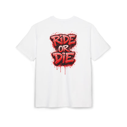 She Rides RideOrDie Oversized T-shirt Rood//Bikergirl T-shirt