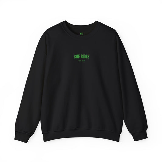 She Rides Basic Sweater Groen//Bikergirl Sweater