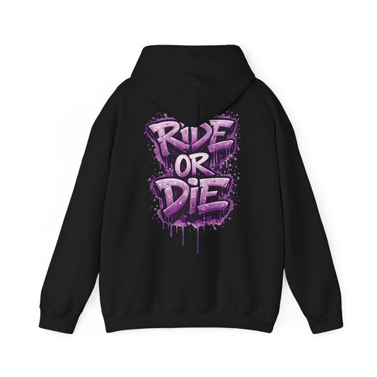 She Rides RideOrDie Hoodie Paars//Bikergirl Hoodie