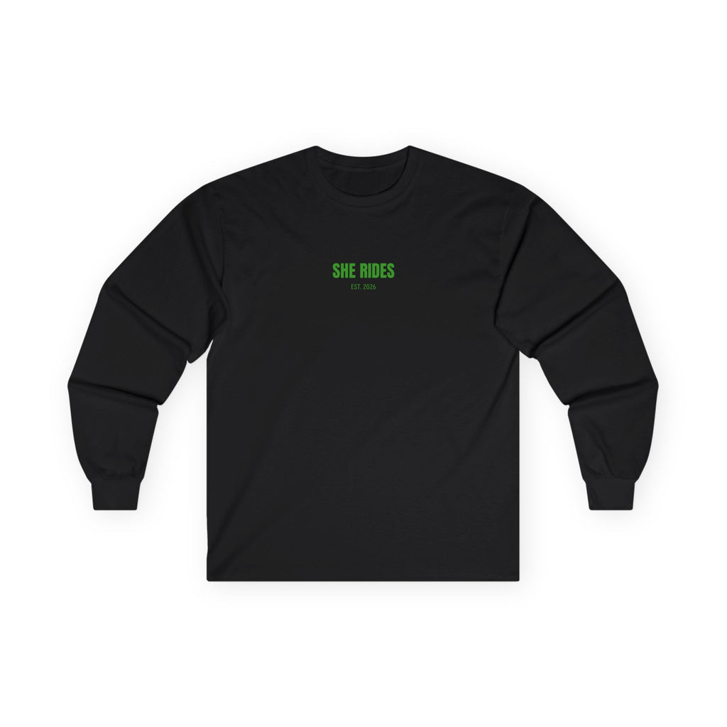She Rides RideOrDie Long Sleeve Groen