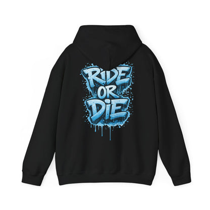 She Rides RideOrDie Hoodie Blauw//Bikergirl Hoodie