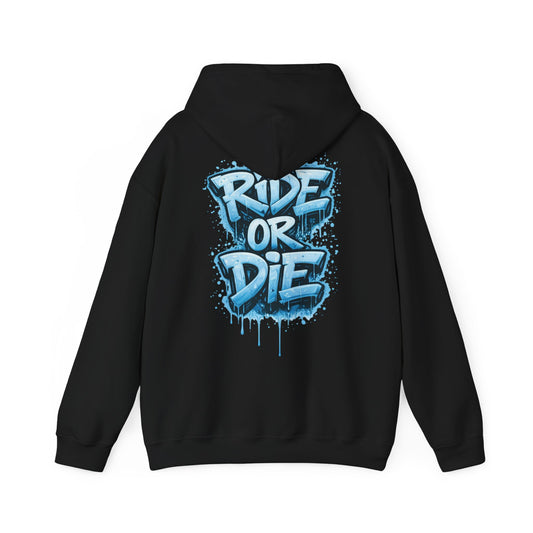 She Rides RideOrDie Hoodie Blauw//Bikergirl Hoodie