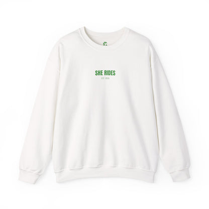 She Rides RideOrDie Sweater Groen//Bikergirl Sweater