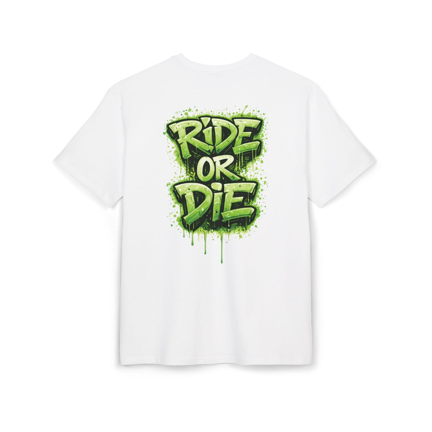 She Rides RideOrDie Oversized T-shirt Groen//Bikergirl T-shirt