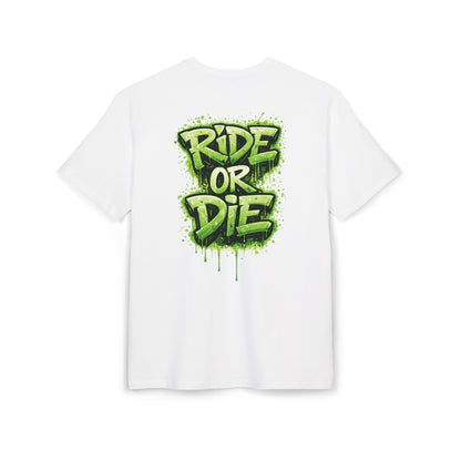 She Rides RideOrDie Oversized T-shirt Groen//Bikergirl T-shirt