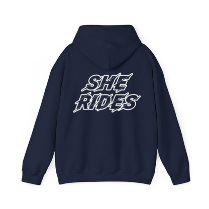 She Rides Original Hoodie Color//Bikergirl Hoodie