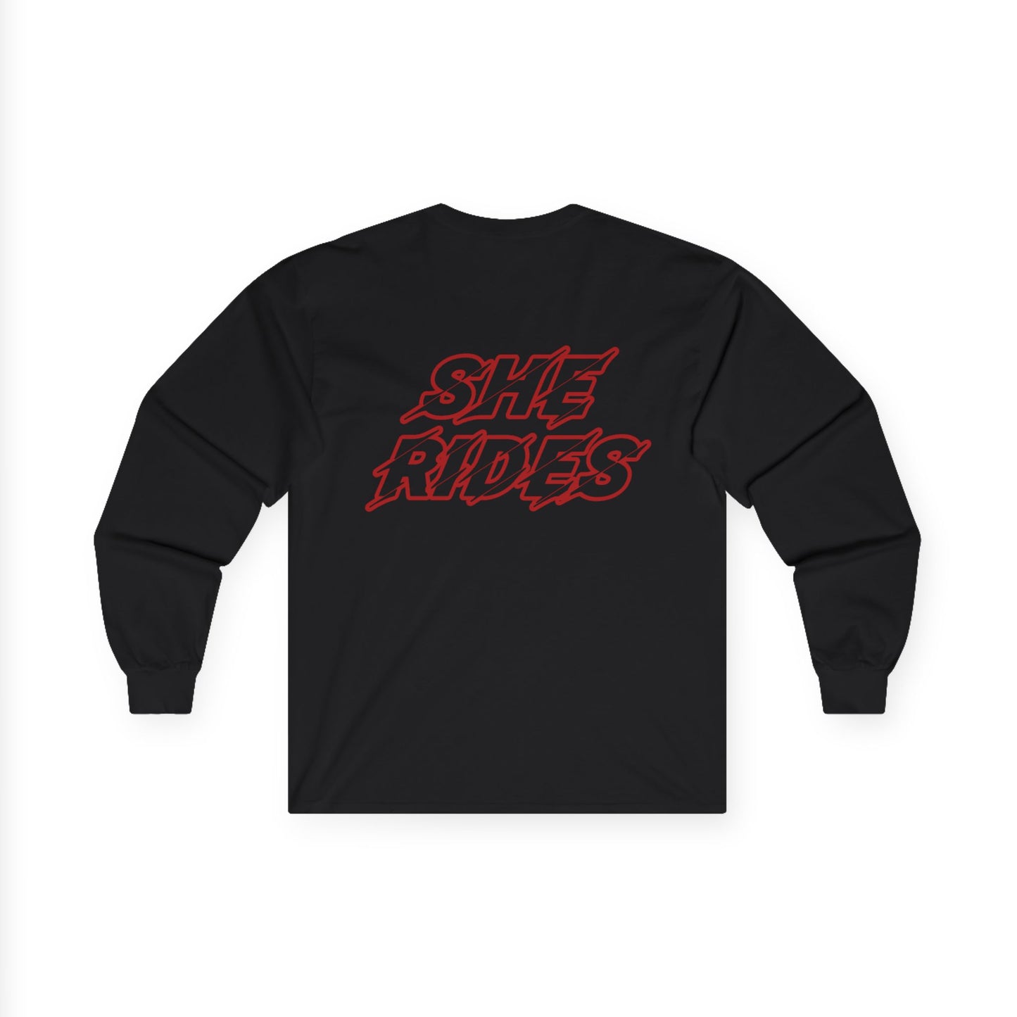 She Rides Long Sleeve Rood//Bikergirl Long Sleeve